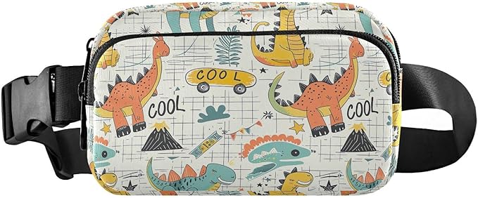 Cute Dinosaurs Fanny Pack for Women Men Water Resistant Fashion Waist Packs with Adjustable Strap Belt Bag for Travel Workout Jogging Hiking 21219910