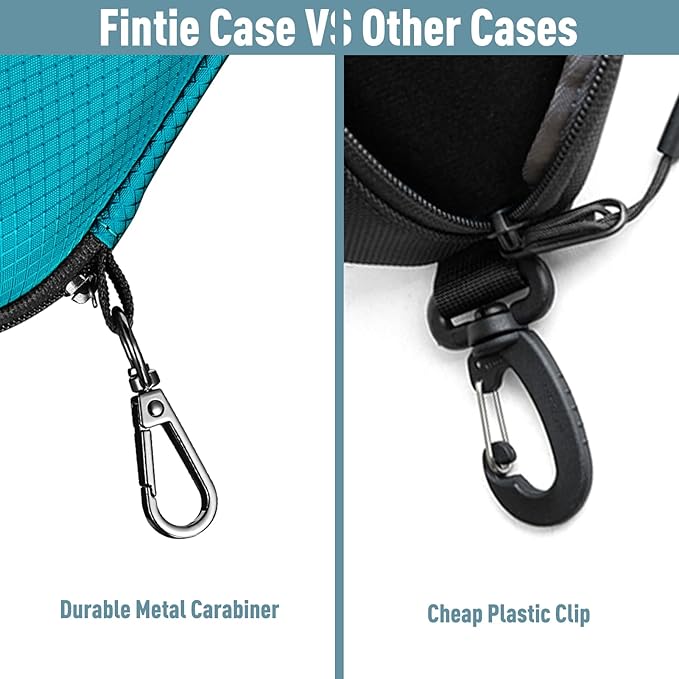FINTIE Sunglasses Case, Hard EVA Shell Shockproof Sport Glasses Case with Metal Carabiner Travel Zipper Eyeglasses Holder