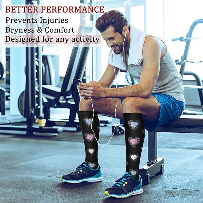 CHARMKING 6 Pairs-Compression Socks for Women & Men Circulation Best Support for Nurses, Running, Athletic,Flight Travel