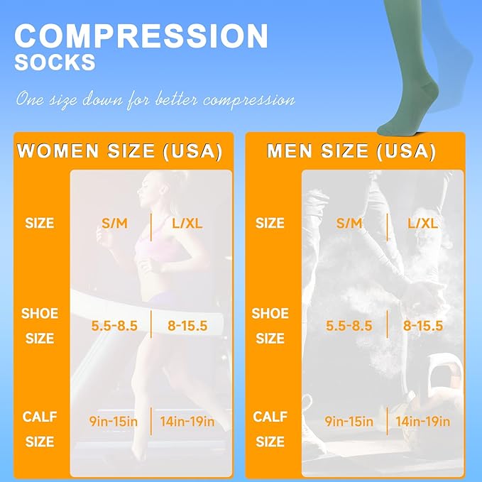 bropite Flora Compression Socks for Women & Men-Knee high 6 Pairs 20-30mmhg Support Running Nurse Travel