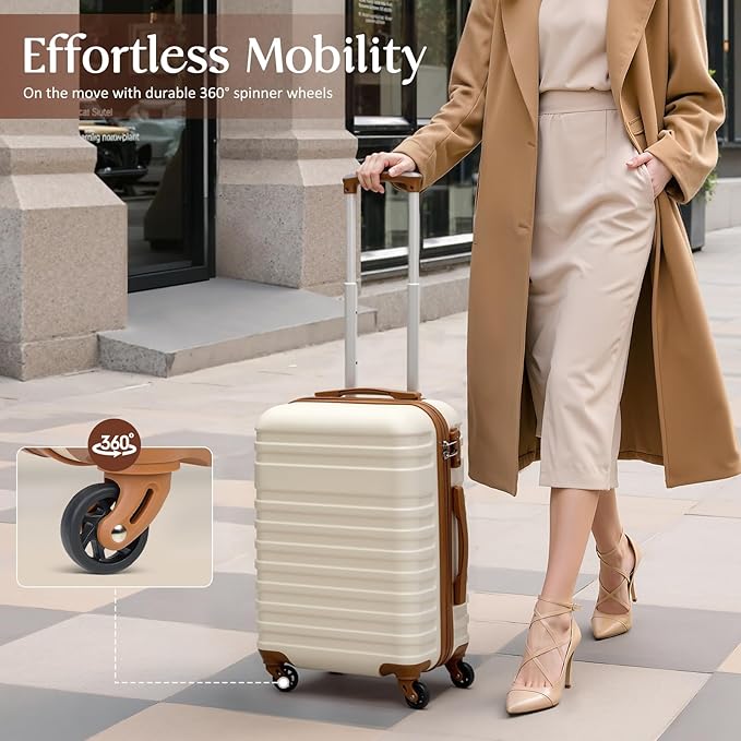 Coolife Suitcase Set 3 Piece Luggage Set Carry On Hardside Luggage with TSA Lock Spinner Wheels (Dark Green, 5 piece set)