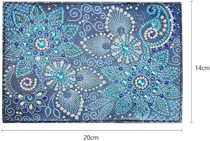 Passport Holder Cover 5D Diamond Painting Leather, DIY Crystal Rhinestone Painting Travel Passport Protective for Boarding Pass, ID Card, Driver's License-20X14CM (C)