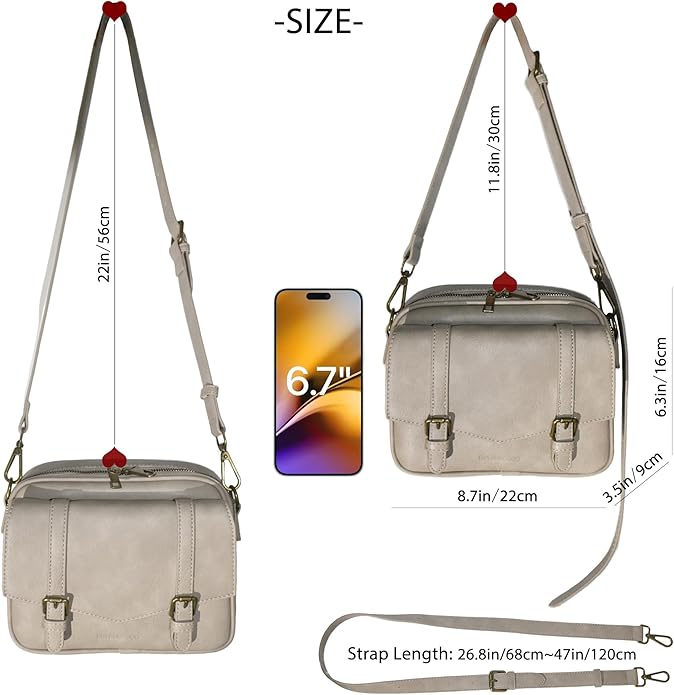 Women‘s Anti Theft RFID Blocking Small Vegan Leather Crossbody Bag Travel Purse With Built In Wallet Messenger Bag