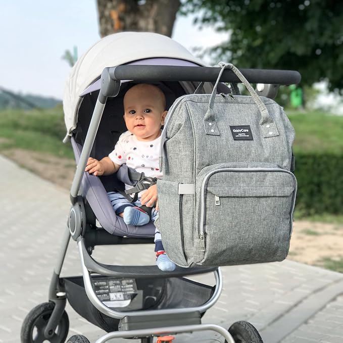 KiddyCare Baby Diaper Bag Backpack, Unisex Travel Baby Backpack Diaper Bags, Boy & Baby Girl Diaper Bags for Newborn (Stone)