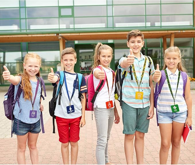 GIFTEXPRESS Hall Pass Lanyards and School Passes Set of 6