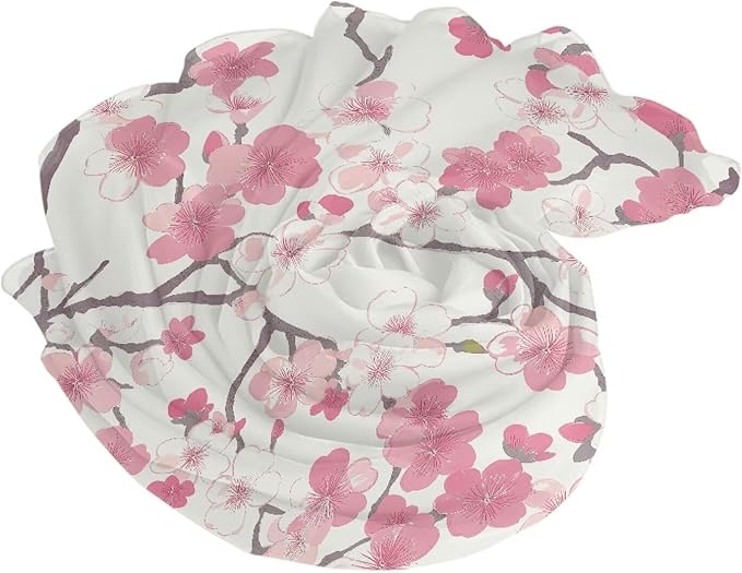 Beach Towel - 79x56 Inch Microfiber Sand Free Quick Dry Towel for Camping, Travel, Swimming, Pool – Lightweight Fast Drying Towel Compact for Adults Size M, Cherry Blossom Print Pink