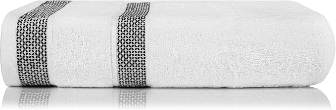 CASA COPENHAGEN Solitaire 6Pcs 100% Egyptian Cotton Large Designer Towels Gift Set- Bright White, 600GSM, 2Bath 2Hand 2Washcloths, Bath Towels for Bathroom Set for Women & Men