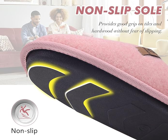 COFACE Mens Cozy Memory Foam Scuff Slippers Casual Slip On Warm House Shoes Indoor/Outdoor Sandal Slippers With Arch Support Rubber Sole Size 7-15