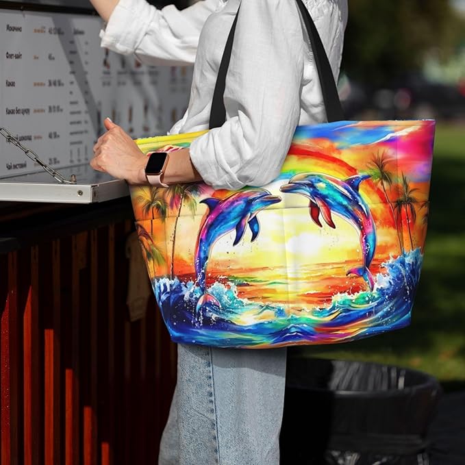 Large Beach Tote Bag Beach Bag Waterproof Sandproof Lightweight Women Tote