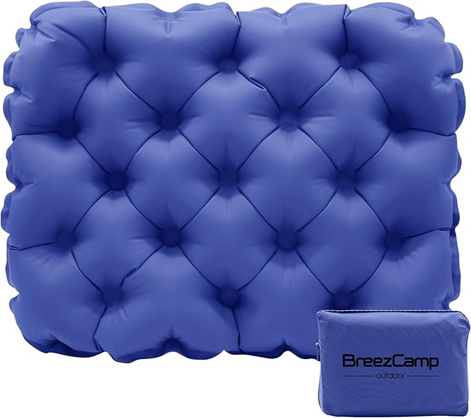 Inflatable Seat Cushion, Lightweight Stadium Seat Pad, Travel Air seat Cushion Anti-Slip for Airplane, Hiking, Climbing, Home and Camping,Navy Blue