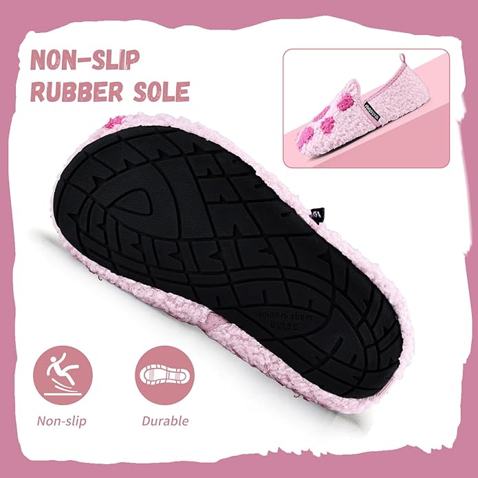 WateLves Kids Toddler Slippers Boys Girls House Shoes Slip on Sock Slippers Lightweight Winter Indoor Outdoor Walking Shoes