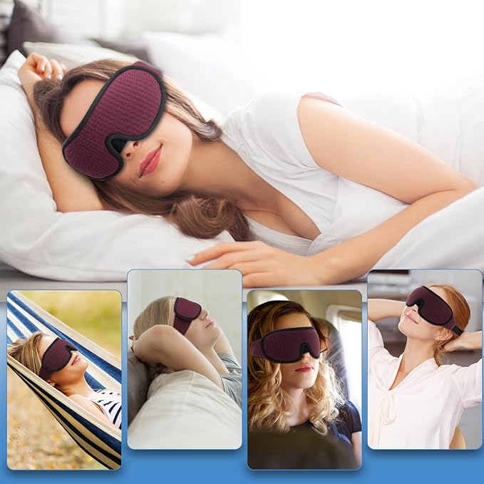 Sleep Mask, Super Soft Eye Mask for Sleeping, Upgraded 100% Blockout Light Sleep Masks for Women with Adjustable Strap, 3D Contoured Cup Eye Covers for Sleeping, Green