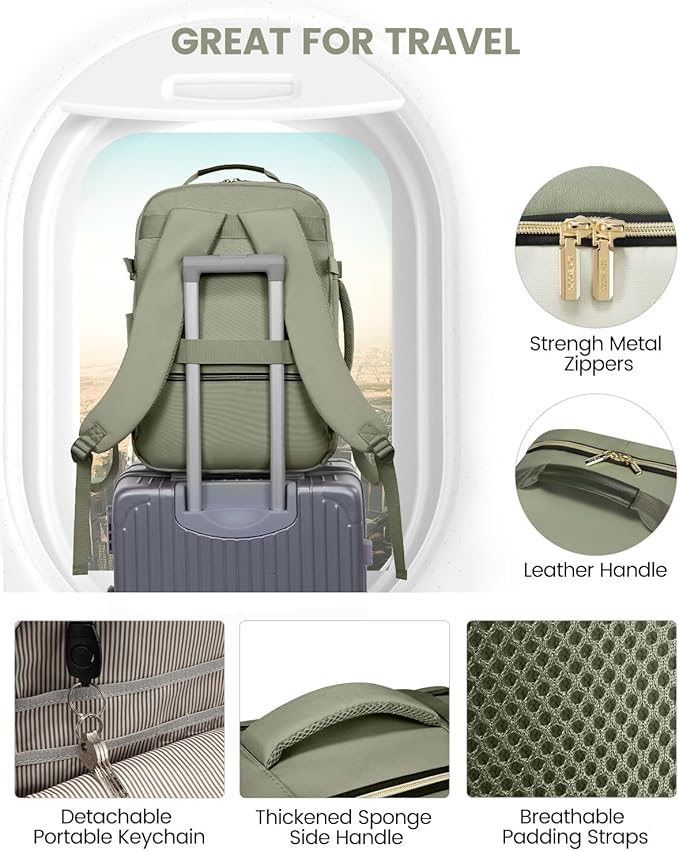 LOVEVOOK 56L Travel Backpack for Women & Men, Airline Approved Carry On Luggage with 3 Packing Cubes, TSA Overnight Bags, Waterproof Personal Item Bag, Weekender Essentials Backpacks fits 17" Laptop