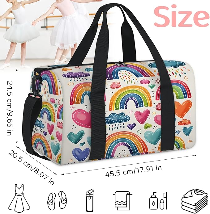 Rainbow Travel Duffle Bag for Women Men, Overnight Weekender Bag, Carry on Tote for Sport Gym