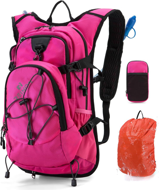 Hydration Backpack Pack with 2L Water Bladder 18L Hiking Backpack Women Men Lightweight Hydropack Insulated Daypack for Biking, Running, Festival