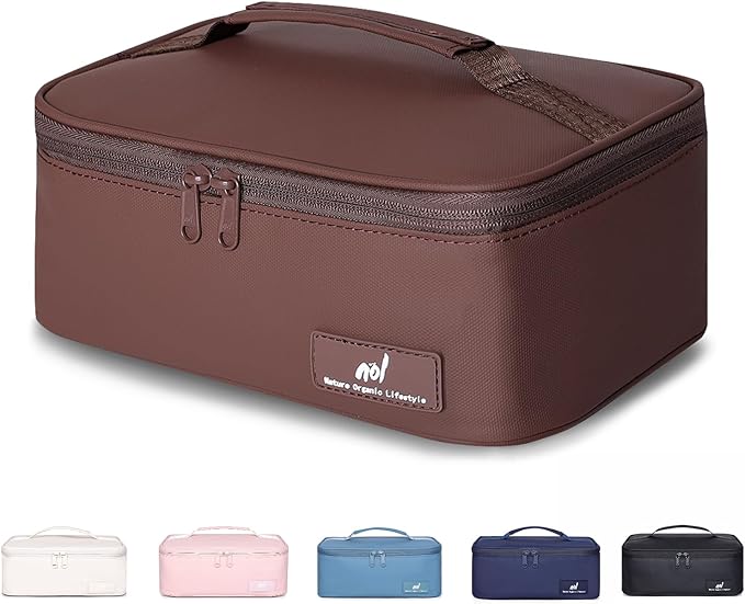 NOL Natural Organic Lifestyle Insulated Lunch Bag for Adults – Compact Cooler Lunch Box with Food-Grade Lining, Waterproof Lunch Bag for Work, Travel | Portable Thermal Meal Tote with Handle, Coffee