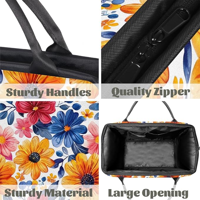 Spring Colorful Flower Overnight Weekender Bag for Women Men Travel Duffel Bags Waterproof Luggage Carry on Sports Yoga Gym Bag