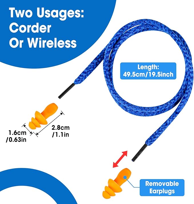 AZEN 220 Pairs Silicone Ear Plugs, Reusable Earplugs for Noise Reduction, 25dB NRR Corded Ear Plug for Sleeping Noise Cancelling, Ear Plug with String Individual Packing