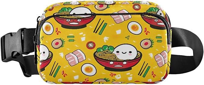 Kawaii Noddle Fanny Pack for Women Men Water Resistant Fashion Waist Packs with Adjustable Strap Belt Bag for Travel Workout Jogging Hiking 21219003