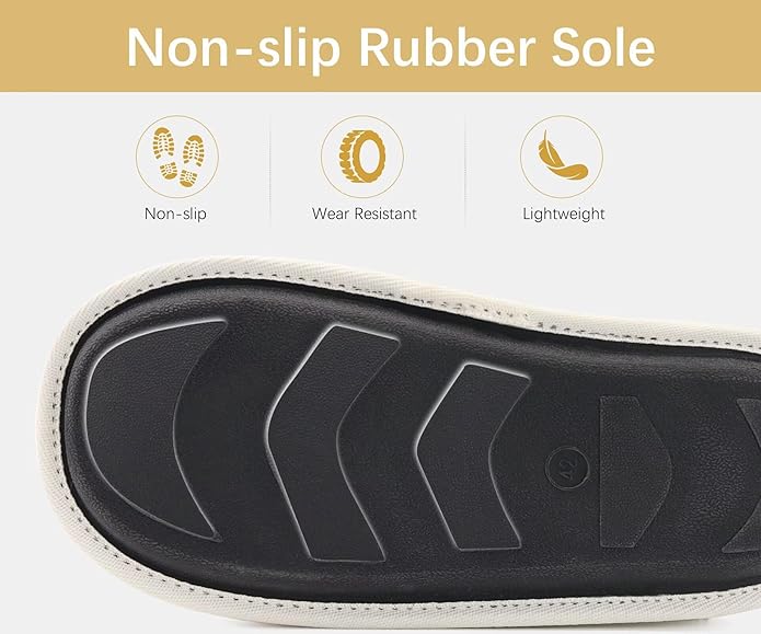 ONCAI Men's House Slippers Memory Foam Slip-On Warm Cozy Scuff Home Bedroom Shoes with Indoor/Outdoor Rubber Soles US Size 7-15