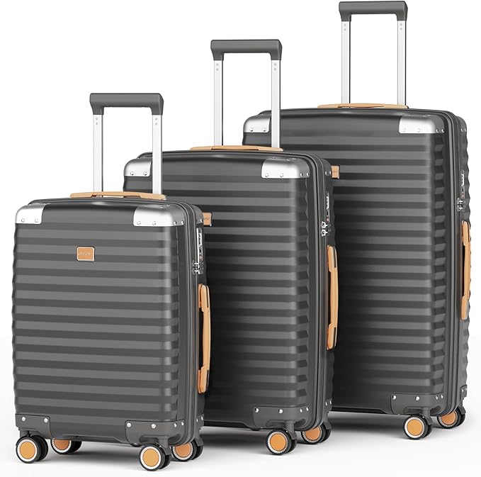 Joyway Luggage Set 3-Piece PP Hardshell Luggage with TSA Lock & Spinner Wheels – Lightweight Suitcase Set with Corner Protectors for Effortless Travel
