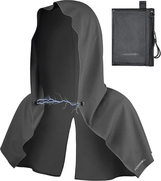 Cooling Hoodie Towel Magnetic Lock Towels for Neck and Face UV Protection, Moisture-Wicking for Camping Gym and Yoga