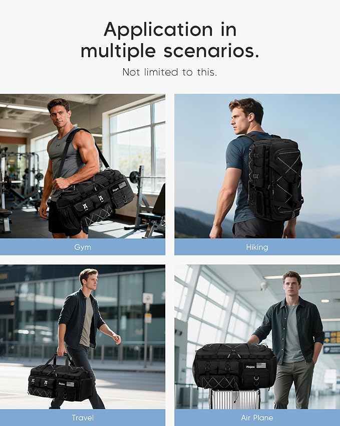 Gym Bag for Men Woman Large 3 in 1 Duffle Bag Sports Bags Tactical Military with Shoes Compartment