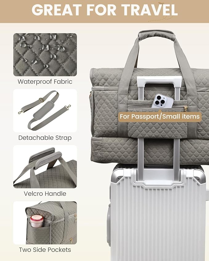 LOVEVOOK Large Travel Duffle Bag, Weekender Bags for Women With Shoe Compartment, Overnight Hospital Bag For Women Labor Delivery, Carry on Bag Personal Item Travel Bag, Yoga Gym Duffel Bag