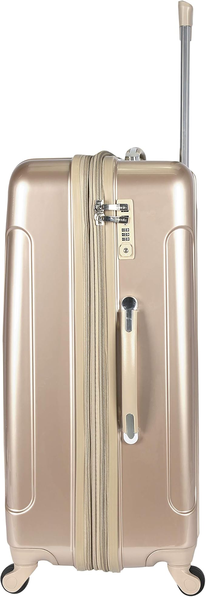 kensie Women's TSA-Lock Hardside Spinner Luggage, Pale Gold, 3-Piece Set (28, 24, 20)