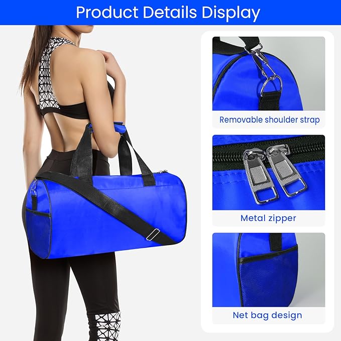 C&F BOGMOST Small Gym Bag for Women & Men,Small Lightweight Duffel Bag Carry On Bags Mini Duffel Travel Bag Waterproof Sports Bags for Workout/Sport/Travel, Blue,Large