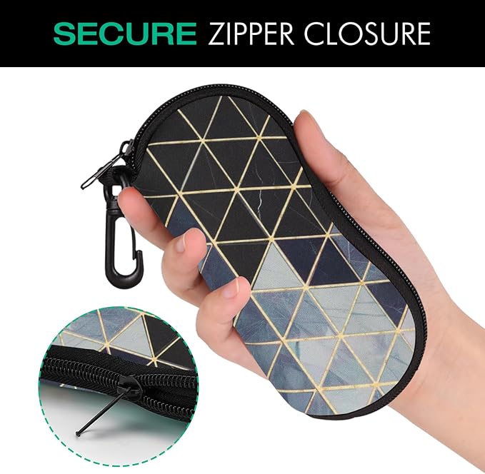 MoKo Sunglasses Soft Case Ultra Light Neoprene Zipper Eyeglass Case for Men Women