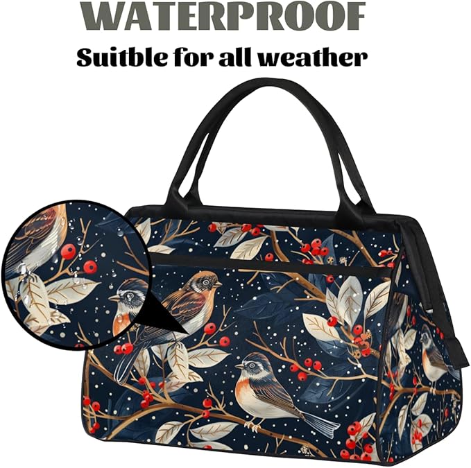 Farmhouse Birds Overnight Weekender Bag for Women Men Travel Duffel Bags Waterproof Luggage Carry on Sports Yoga Gym Bag