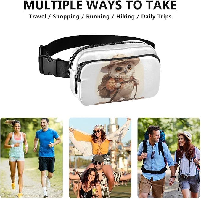 Cute Owl Fanny Pack for Women Men Water Resistant Fashion Waist Packs with Adjustable Strap Belt Bag for Travel Workout Jogging Hiking 21219854