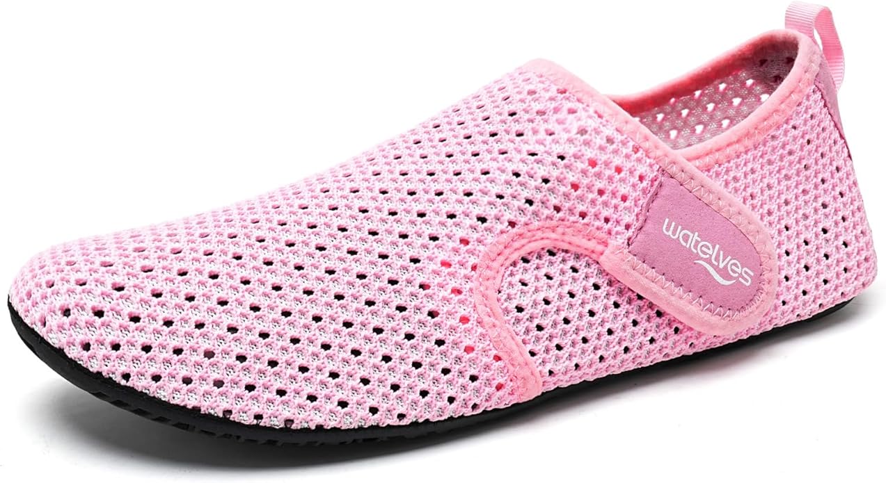 WateLves Water Shoes for Women Men Swim Beach Aqua Socks Quick Dry Barefoot House Slippers Travel Shoes with Adjustable Magic Tape for Pool Diving Boating Yoga Surf