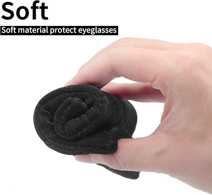 Face Shadow Double Glasses Case Soft Eyeglass Case For Women Men Squeeze Top Sunglasses Case With Cleaning Cloth