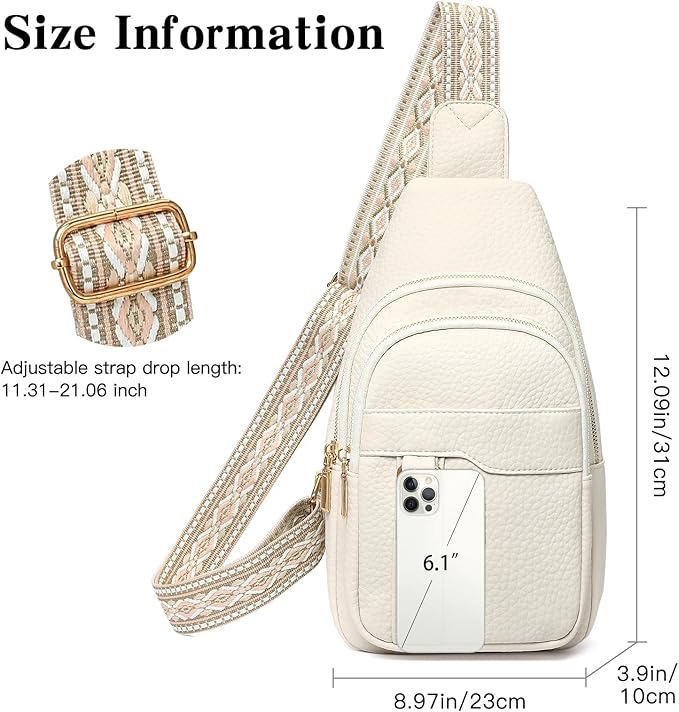 GAEKEAO Sling Bag for Women Crossbody Bags Fanny Pack Vegan Leather Chest Bag Travel Shoulder Belt Purse Backpack Gifts