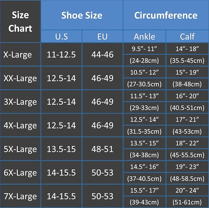 Plus Size Compression Knee High Socks, Wide Calf Extra Large for Men and Women, Comfortable Cotton