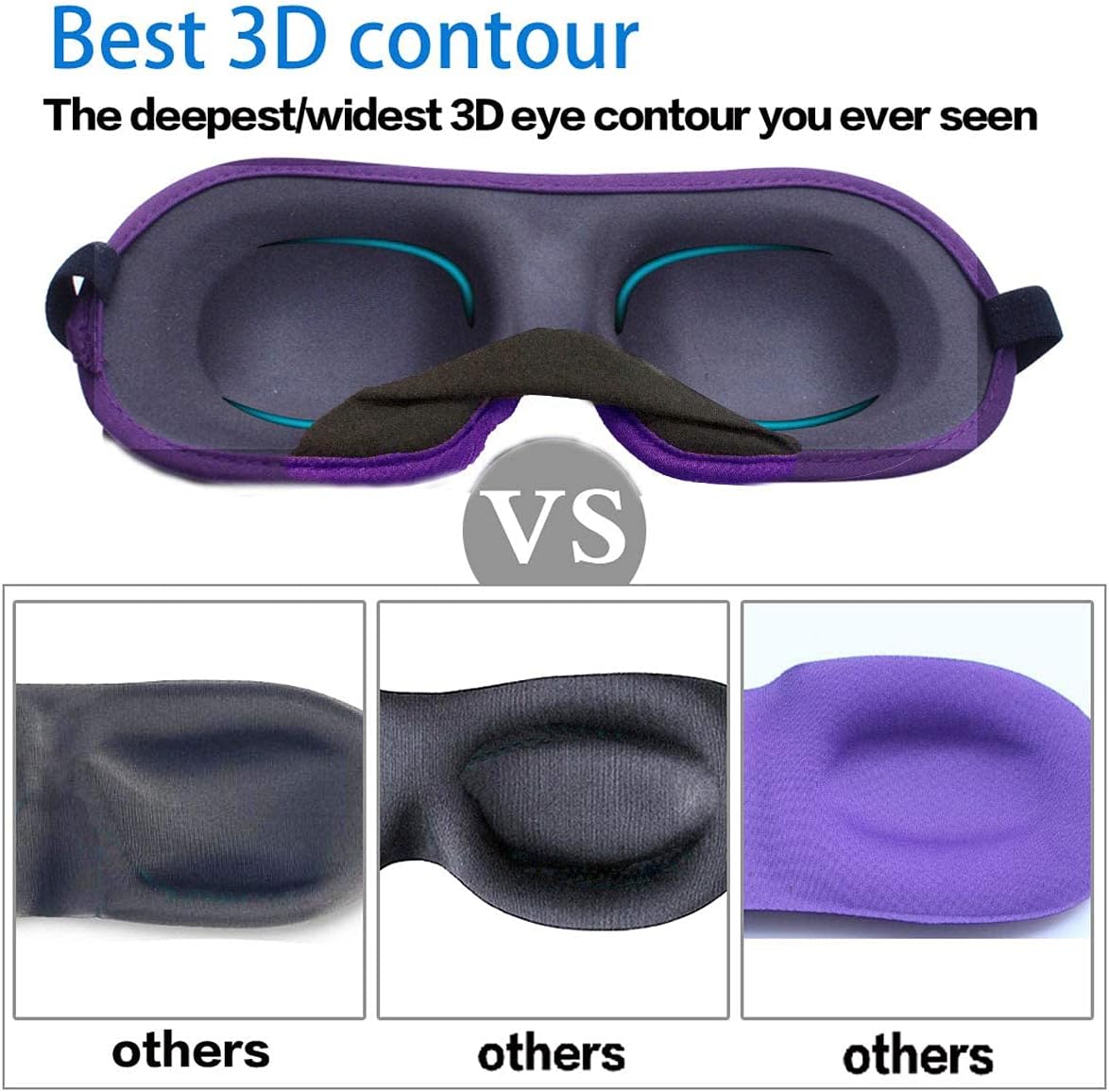 3D Eye mask for Sleeping,Machine Washable, Sleep Mask for Women, Blinder Blindfold Airplane(Black+Rose)