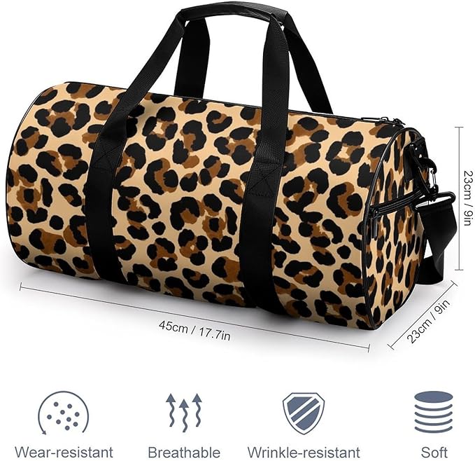 Lightweight Sports Travel Bag Cheetah Leopard Print (2) Beach Swim Bags Men Women Duffle Bag Foldable Overnight Bags