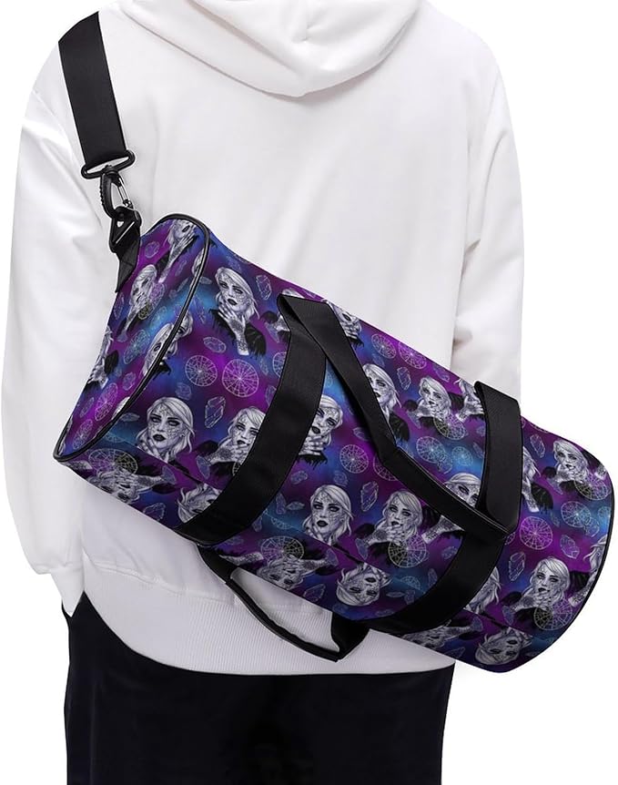 Beach Swim Bags Goth Gothic Women Art Men Women Duffle Bag Foldable Gym Bag Lightweight Travel Sports Bags for Men and Women