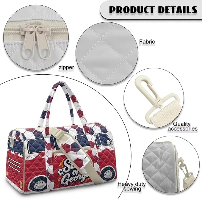 COEQINE Georgia Van Car Duffle Bag Men Large Travel Travel Bag Quilted Tote Bag For Woman Medium Overnight Luggage Bag with Trolley Sleeve