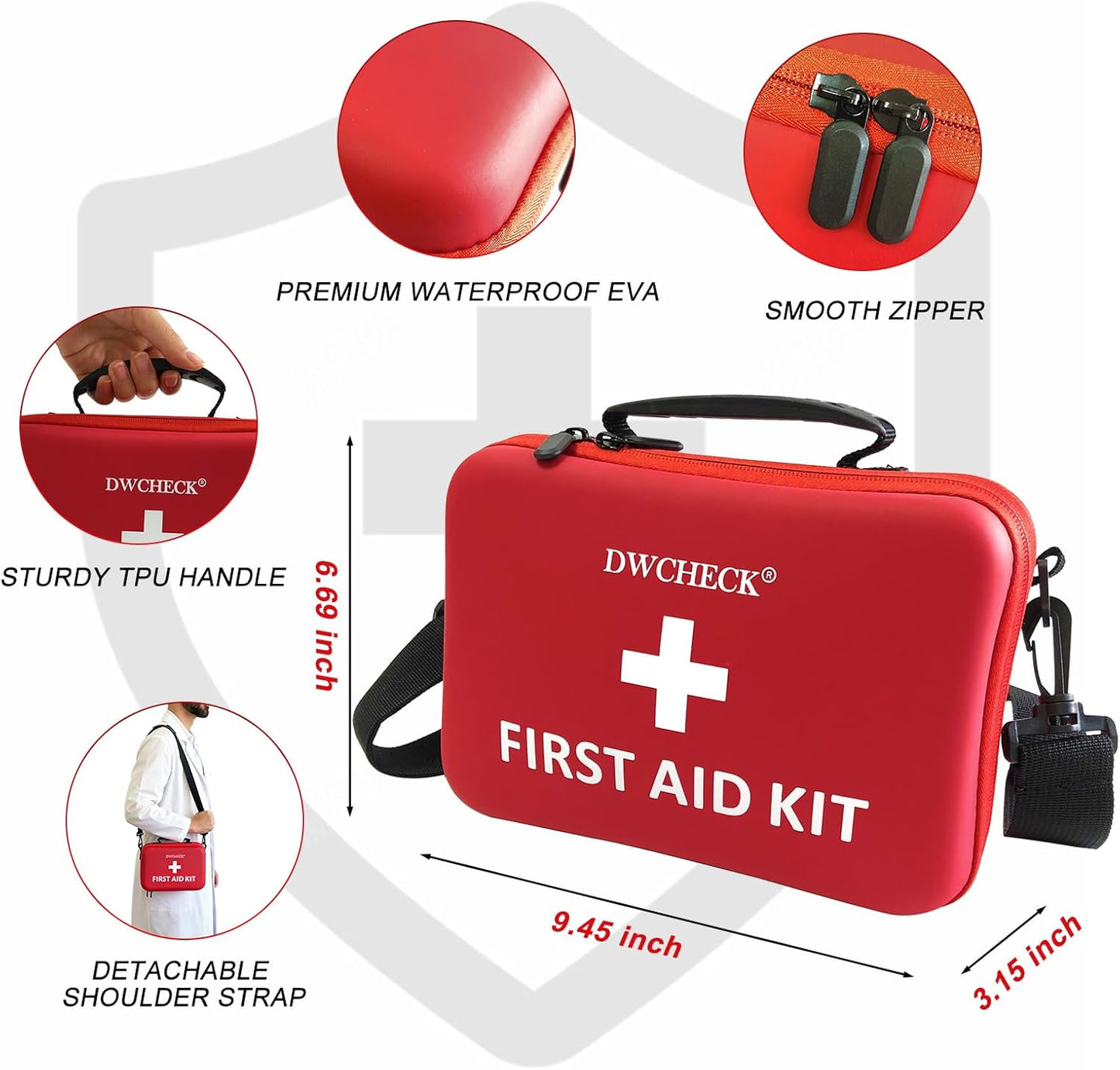 426 Piece Large First Aid Kit, Waterproof Compact Portable Hard Case Emergency Medical Kit for Home, Car, Travel, Businesses, Office, Hiking, Vehicle, Boat - Outdoor Survival Kit