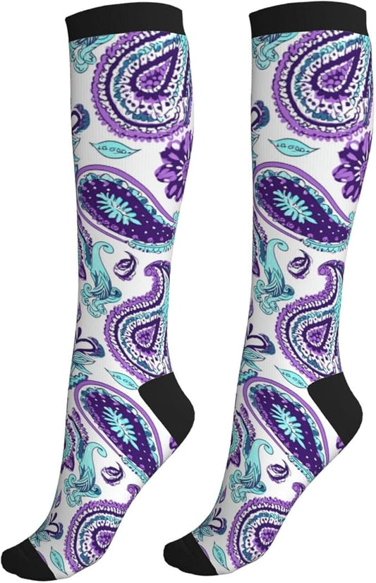 Compression Socks Knee High Circulation Support Socks For Women Men Athletic Running Work Hiking Cycling Travel