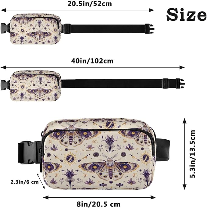 Celestial Butterfly Fanny Pack for Women Men Water Resistant Fashion Waist Packs with Adjustable Strap Belt Bag for Travel Workout Jogging Hiking 21220454
