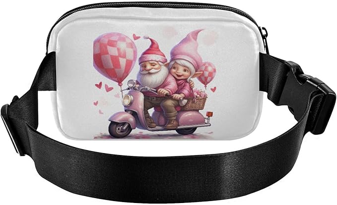 Valentine Gnome Balloons Fanny Pack for Women Men Water Resistant Fashion Waist Packs with Adjustable Strap Belt Bag for Travel Workout Jogging Hiking 21218114