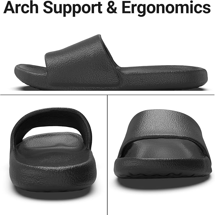 Shower Shoes for Women & Men - Non-Slip House Slippers - Cloud Comfort Slides - Quick-Dry, Arch Support - Perfect for Bathroom, Beach, Pool, Travel