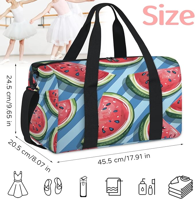 Watermelon Design Travel Duffle Bag for Women Men, Overnight Weekender Bag, Carry on Tote for Sport Gym