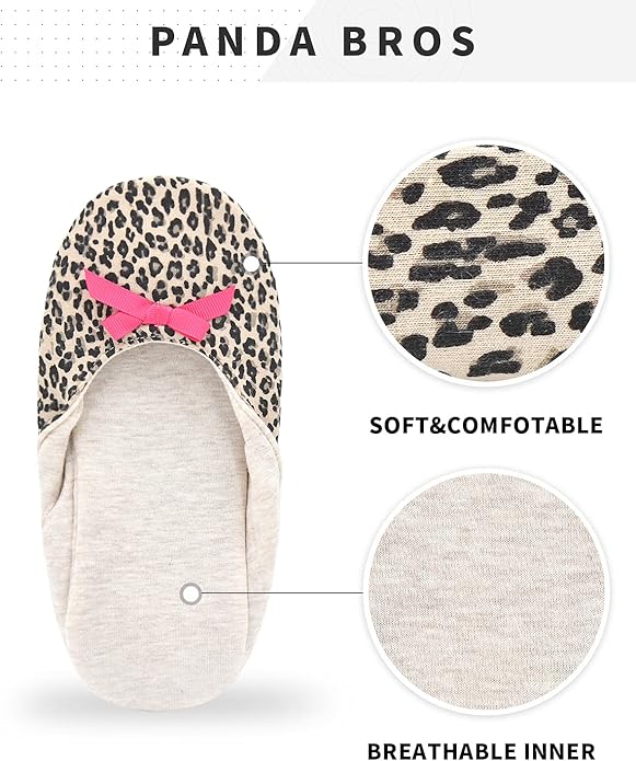 Panda Bros Women's Ballerina House Slippers,Anti-Skid Comfy Warm Ballet Style Slippers