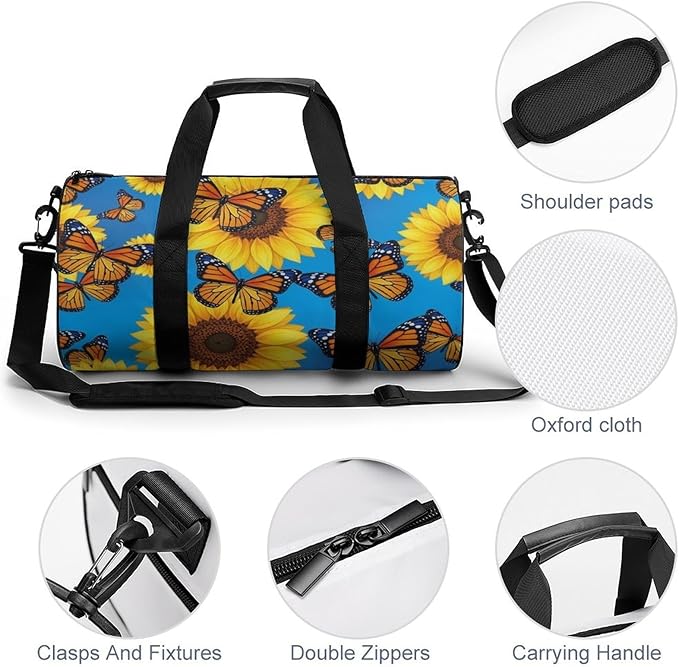 Large Capacity Carry On Weekender Overnight Bag Butterfly (151) Beach Swim Bags Men Women Duffle Bag for Travel, Sports