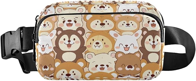 Kawaii Teddy Bear Rabbit Fanny Pack for Women Men Water Resistant Fashion Waist Packs with Adjustable Strap Belt Bag for Travel Workout Jogging Hiking 21219331